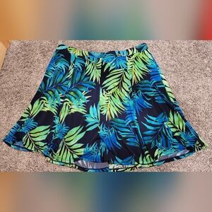 Susan Graver Blue Tropical Print Skort Size L